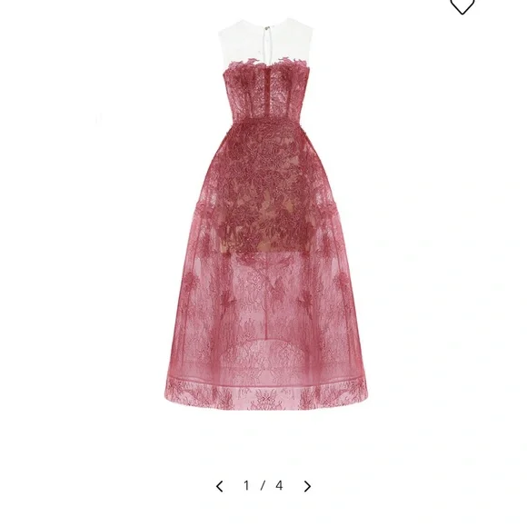 Montsand Red Beaded Lace Dress- Cult Mia - Picture 2 of 6